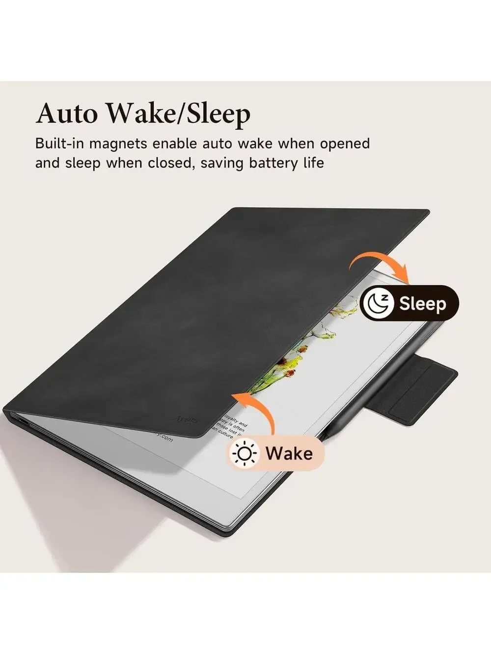Magnetic Book Folio Cover for Remarkable Paper Pro 11.8 Inch 2024, Support Auto